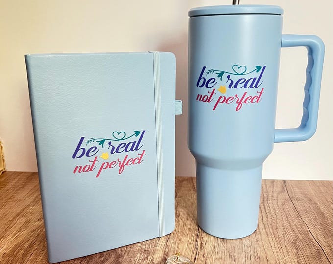 Be Real Not Perfect Tumbler and Journal Set