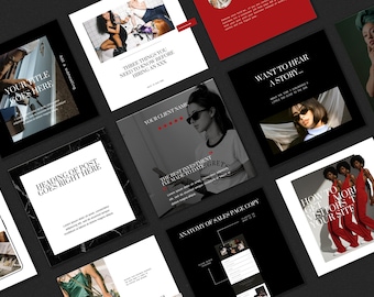 Edgy Editorial Canva Instagram Post Template - 30 Slides