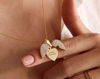 Personalized Sterling Silver Heart Necklace: Hidden Names, Secret Message
