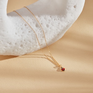 Gold Ladybug Necklace Ladybug Necklace Silver Ladybird Pendant Dainty Ladybird Necklace Handmade Jewelry Christmas Gift image 6