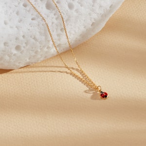 Gold Ladybug Necklace Ladybug Necklace Silver Ladybird Pendant Dainty Ladybird Necklace Handmade Jewelry Christmas Gift image 3