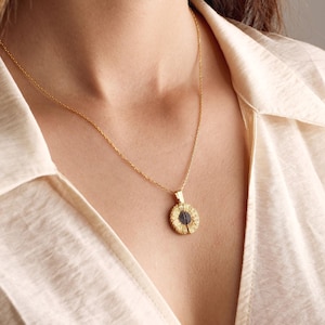 Sunflower Friendship Hidden Message Engraved Necklace • Personalized Valentine&#39;s Gift • Present for Girlfriend • Custom Anniversary Gift
