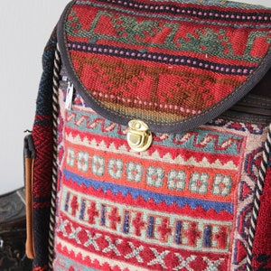 Colourful Recycled Old Kilim Bag, Kilim Travel Bag, Oriental Bag Rug, Rug Bag, Bohemian Bag, Authentic Bag, Travel Bag, Bohemian bag