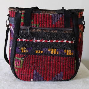 Kilim Handtasche, türkische Tasche, authentische Schultertasche, gewebte Handtasche, Kilim Tasche mit langem Griff, Boho Tasche, Geschenk für sie