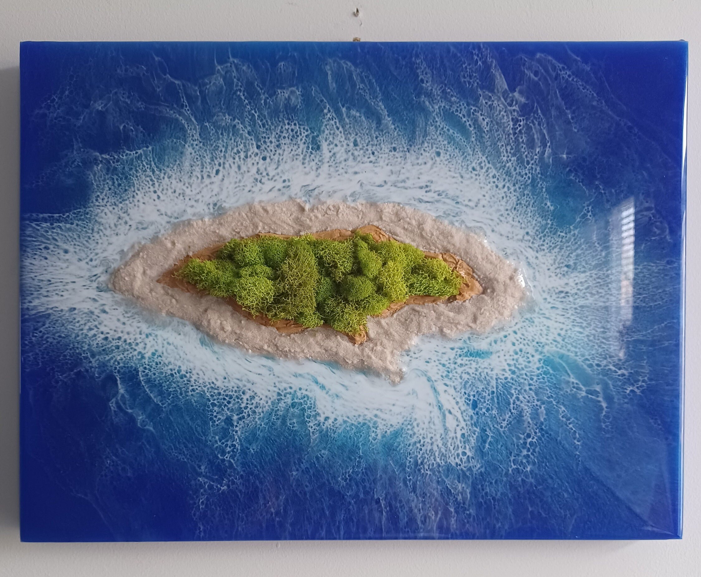 Island of Jamaica Resin Wall Art, Coastal Tropical Art, 3D Beach Art