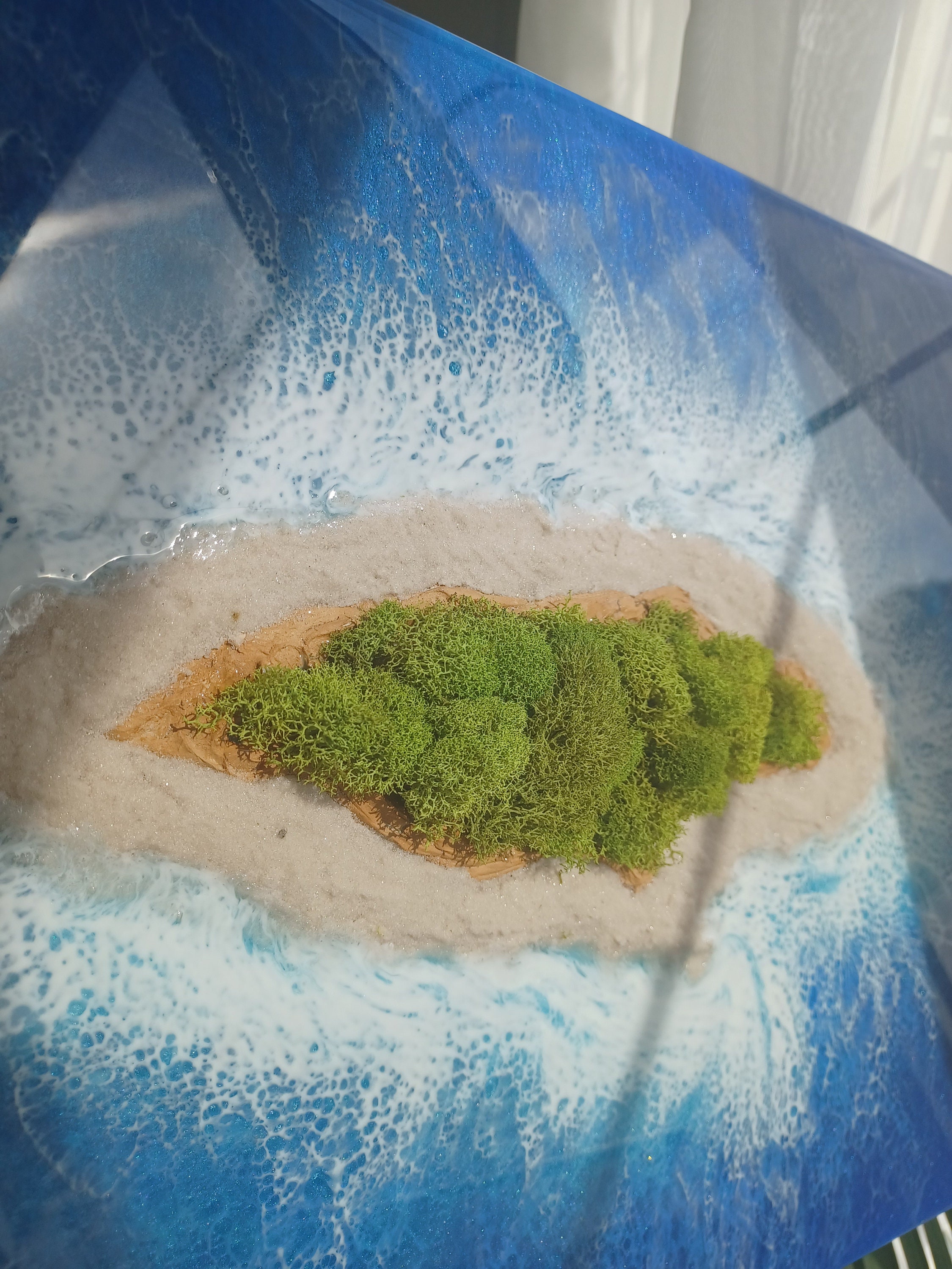 Island of Jamaica Resin Wall Art, Coastal Tropical Art, 3D Beach Art