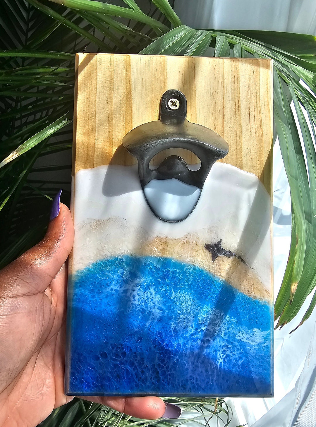 Wall Mount Bottle Opener Beach Resin Bottle Opener Wall Etsy