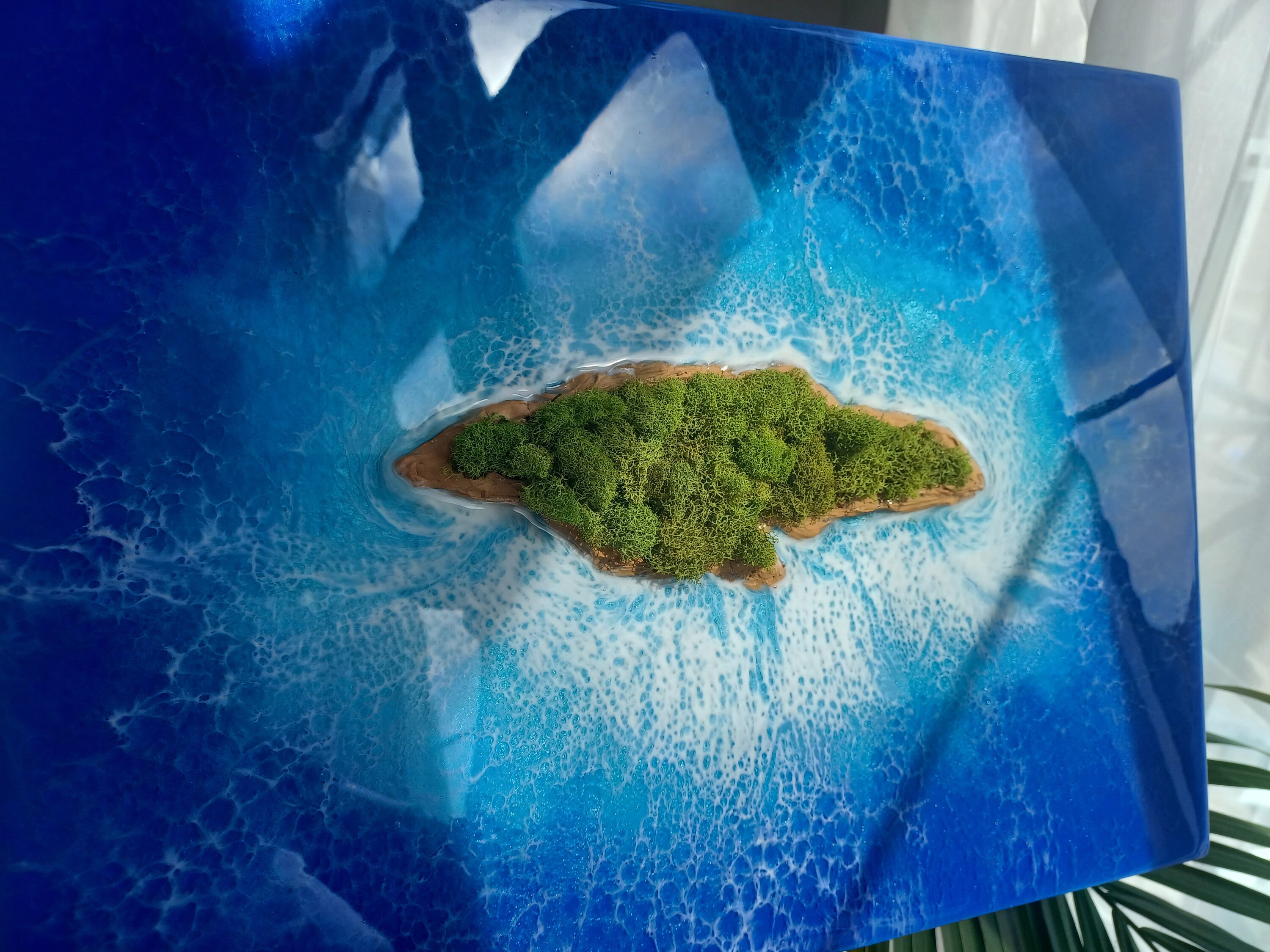 Island of Jamaica Resin Wall Art, Coastal Tropical Art, 3D Beach Art