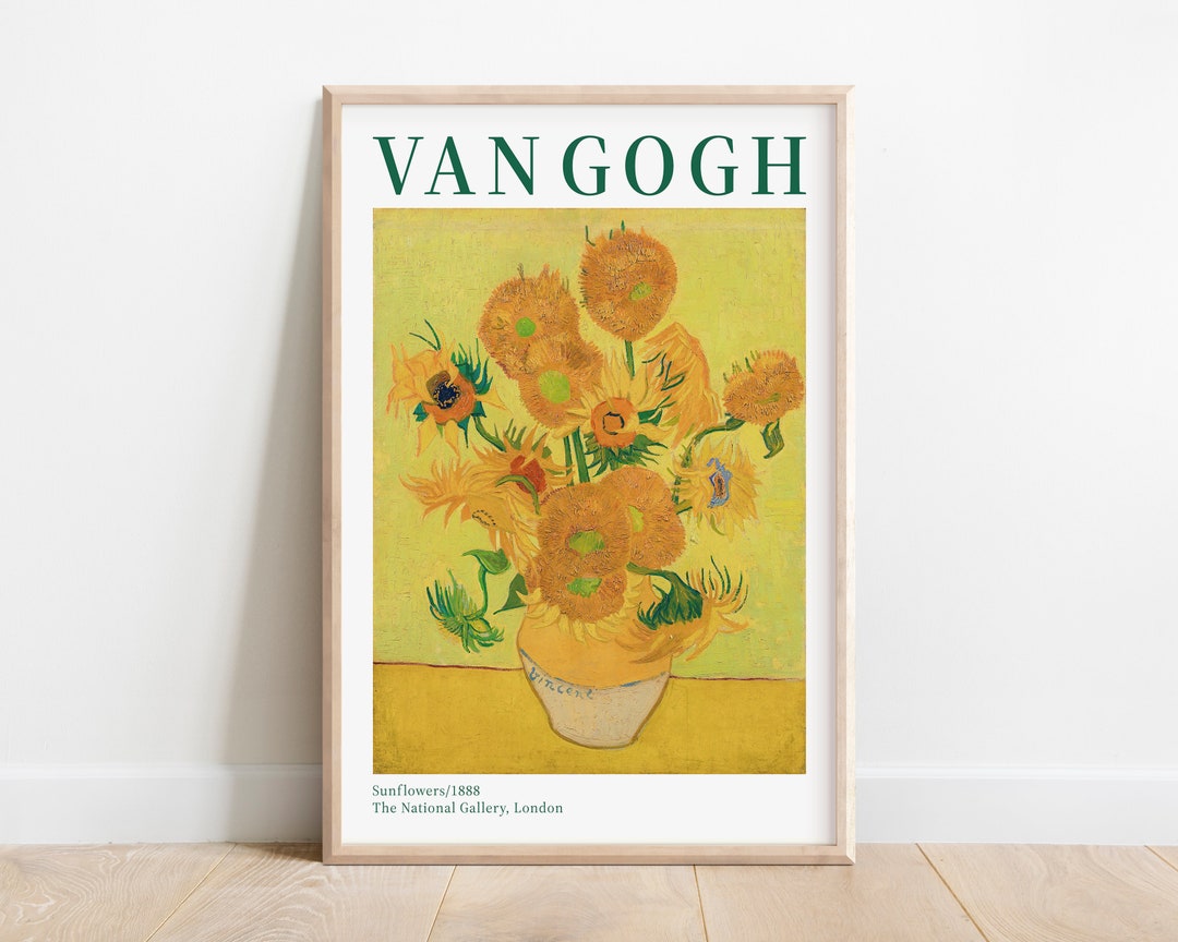 Vincent Van Gogh Sunflowers Print, Vincent Van Gogh Print, Museum