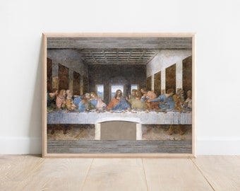 Das letzte Abendmahl Wandkunst | Leinwandbild The Last Supper | rustikale Leinwand, religiöse Kunst, katholische Kunst, Jesus und seine 12 Schüler