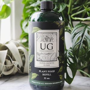 32oz Natural Houseplant Food Refill: Super Growth Elixir