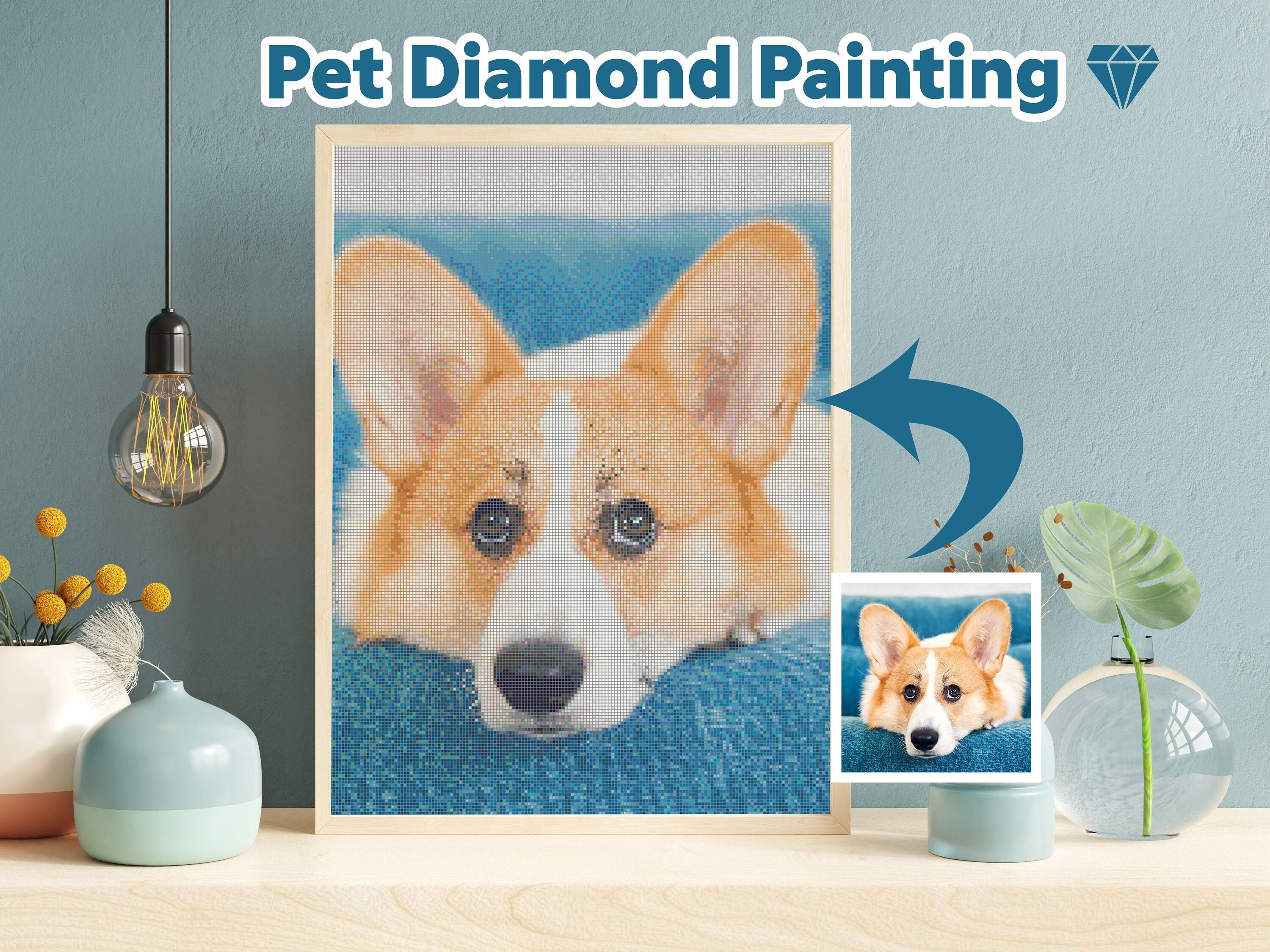 Dog 5D Diamond Painting Kit Cute Dog Diamond Embroidery Painting