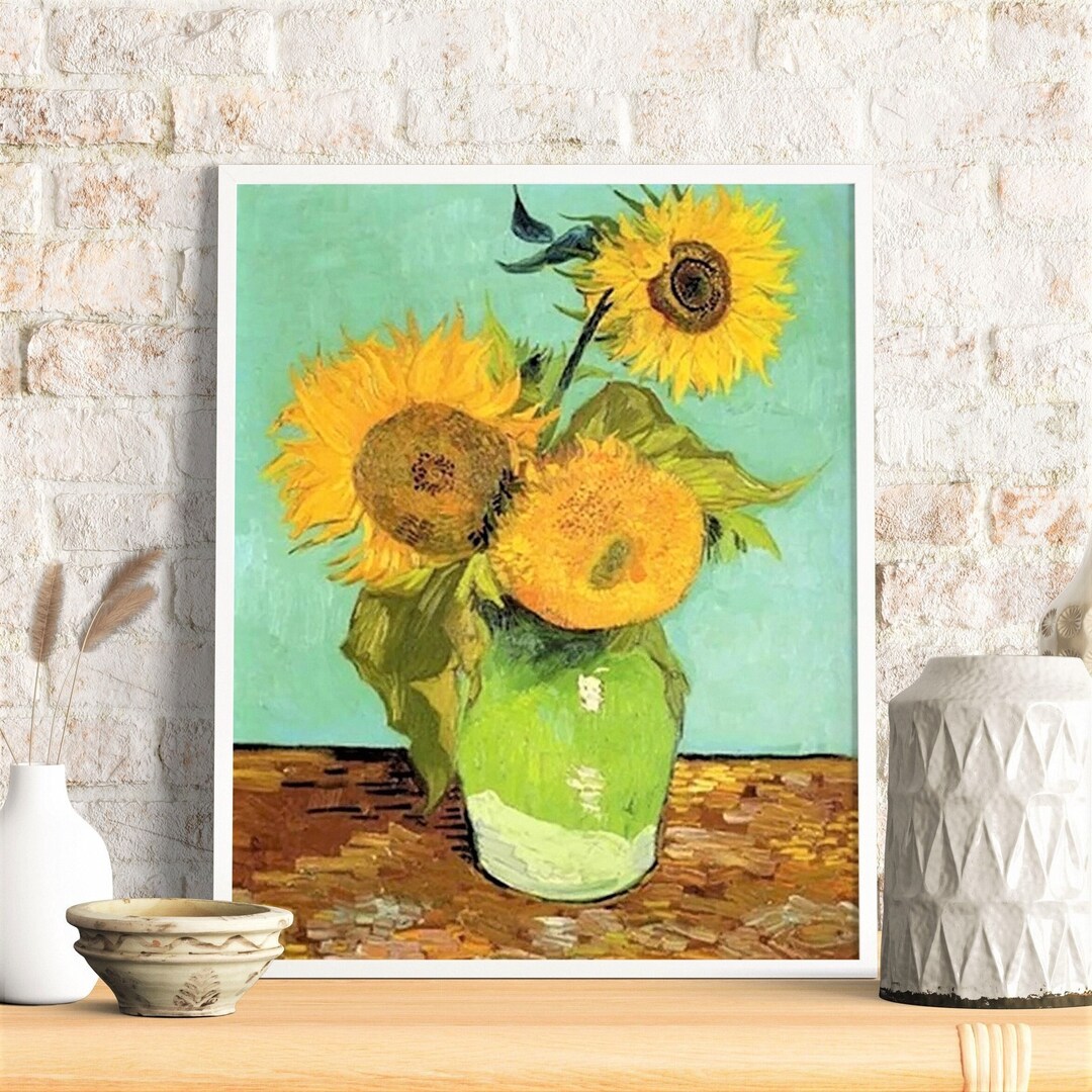 Sunflower Paint by Numbers Three Sunflowers Paint by Number Etsy