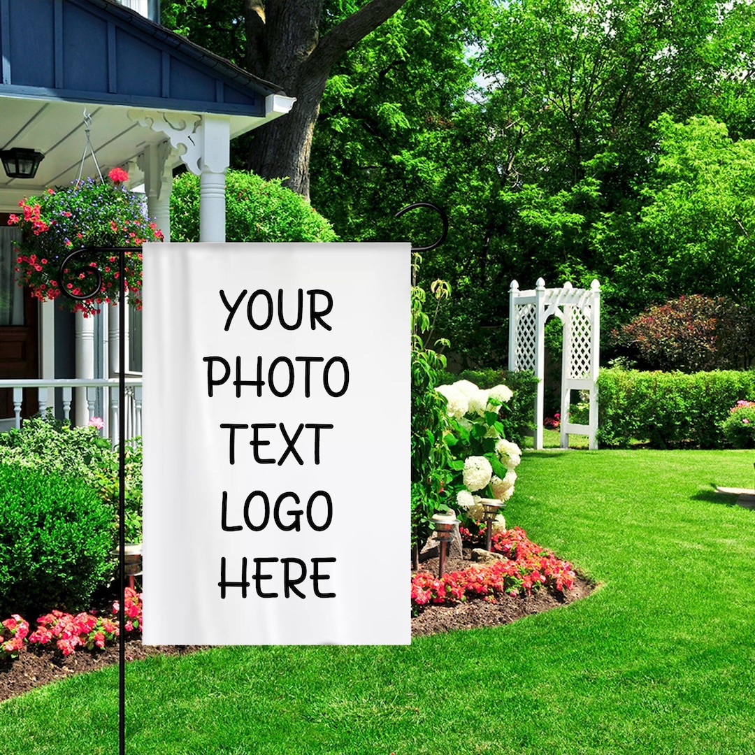 Custom Garden Flag, Personalized Photo Text Logo, Double Sided, Outdoor