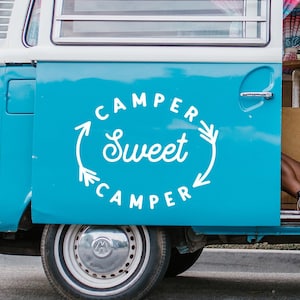 Camper Sweet Camper Vinyl Decal for RV Trailer Van Life Decor Adventure Quote Sticker for Outdoor Travel Lovers Gift Camping sticker