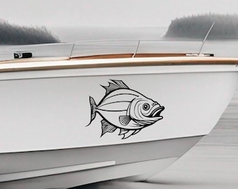 Fiskebåtsdekal Fiskare med fisk Vinylklistermärke Båtdekor för sportfiskare Havsentusiaster Båtdekal Grafikklistermärke Gåva Vinnlig Båt