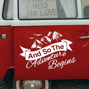 And So The Adventure Begins Caravan Sticker, Caravan Vinly Decal, Truck, Camping Decal, Camper Decal, Big Sticker, Caravan Gift, Motorhome