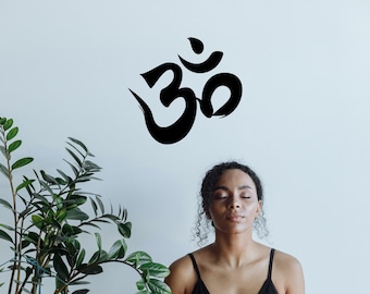 Om Symbol Wall Decal Spiritual Yoga Vinyl Sticker for Meditation Room Zen Decor Mindfulness Art for Wellness or Home Studio Boho Gifts Decor