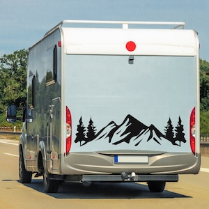 Tree and Mountain Caravan Sticker, Caravan Vinly Decal, Camping Decal, Camper Decal, Big Sticker, Caravan Gift, Motorhome, Camper Sticker