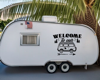 Welcome To Our Caravan Sticker, Caravan Vinly Decal, Camping Decal, Camper Decal, Big Sticker, Caravan Gift, Motorhome