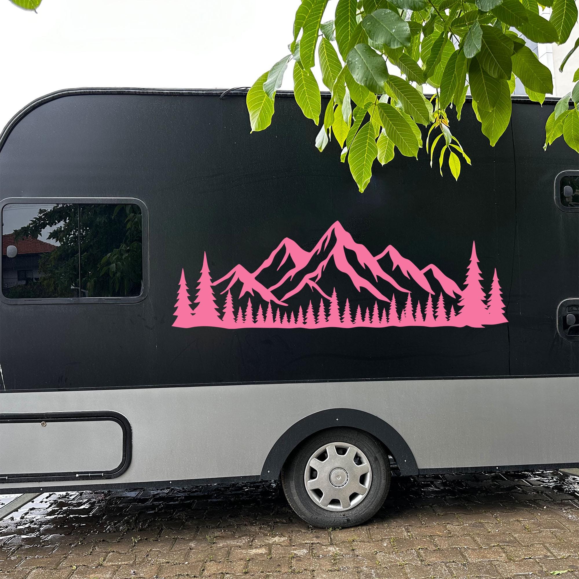 Adventure Mountain Forest Vinyl Decal for RV Camper Van Trailer Car ...