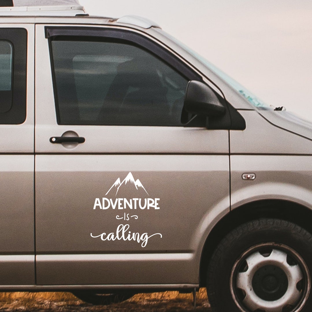 Adventure is Calling Camper Decal Mountain Vinyl Sticker for RV Van ...
