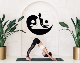 Yoga Om Vinyl Decal, Yoga Sticker - Vinyl Wall Decal, Yoga Studios Decor, Home Decor, Yoga Wall Sticker, Meditation, Yoga Decal, Yin Yang