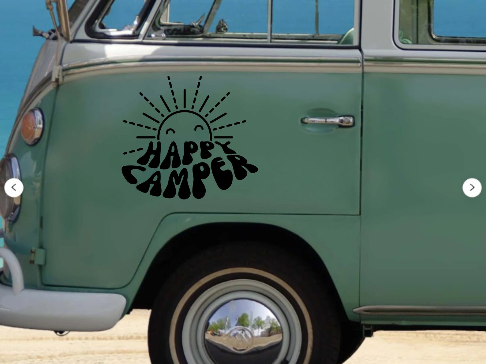 Retro Happy Camper Decal for RV Van Travel Trailer Vinyl Sticker ...