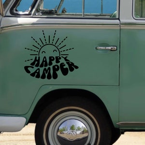 Retro Happy Camper Decal for RV Van Travel Trailer Vinyl Sticker ...