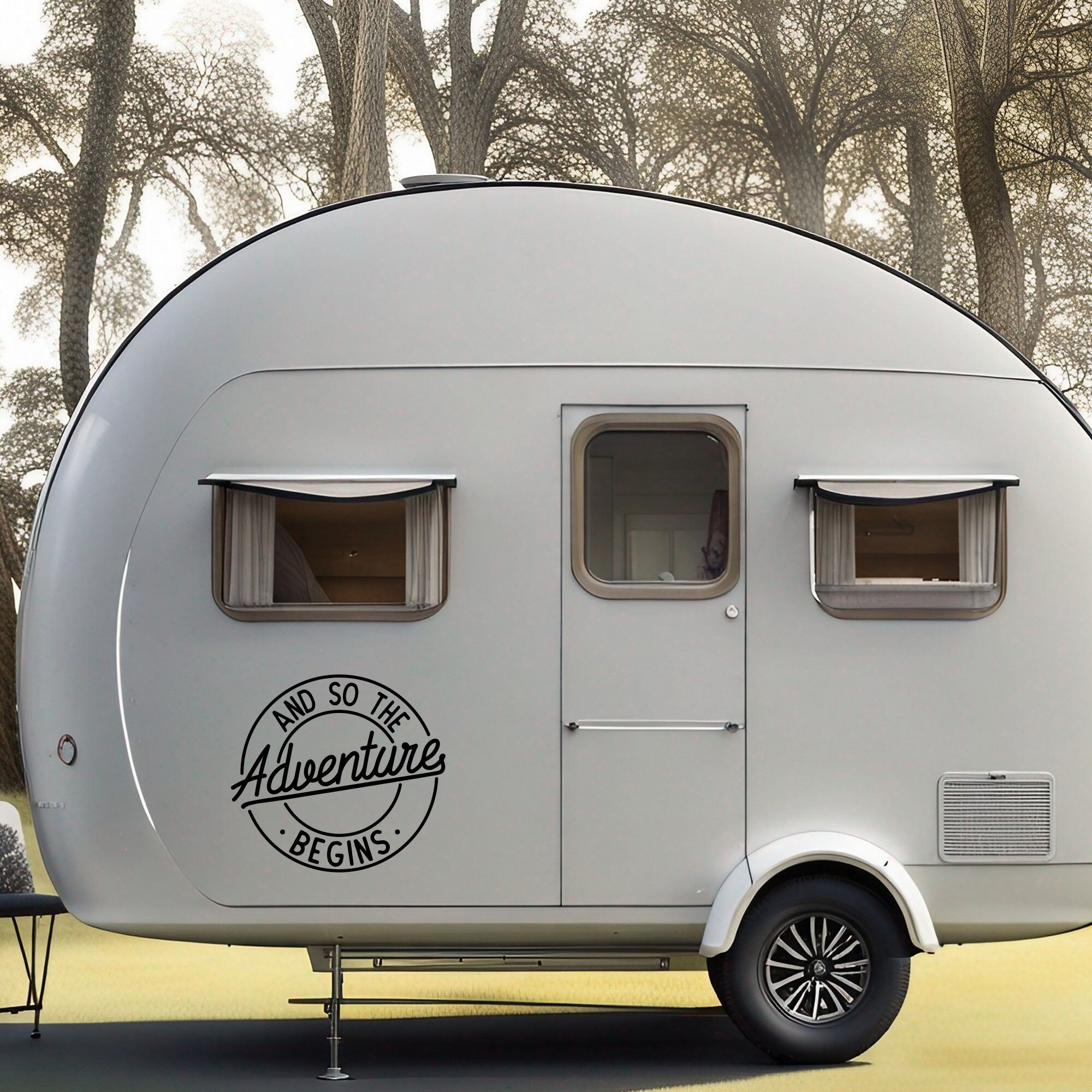 And so the Adventure Begins Camper Decal for RV Travel Trailer Van Life ...
