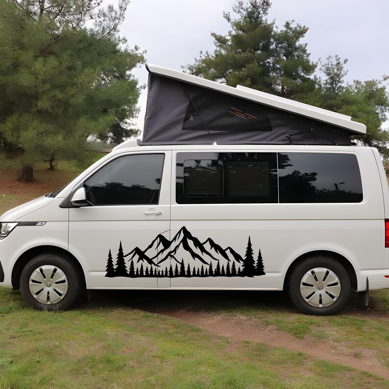 Adventure Mountain Forest Vinyl Decal for RV Camper Van Trailer Car ...