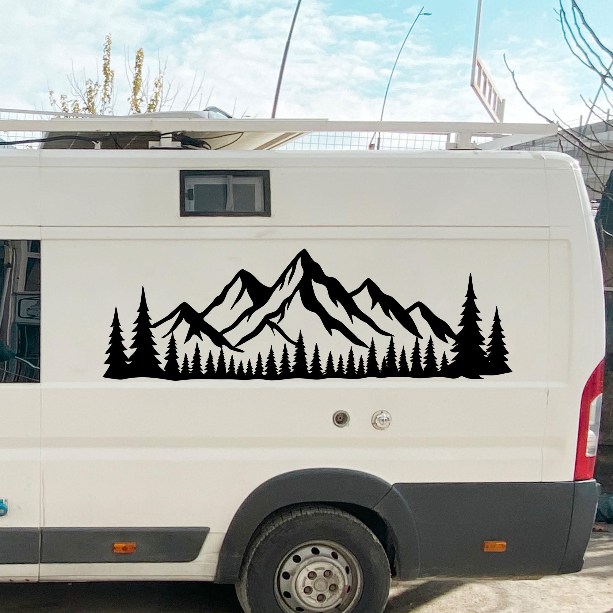 Adventure Mountain Forest Vinyl Decal for RV Camper Van Trailer Car ...