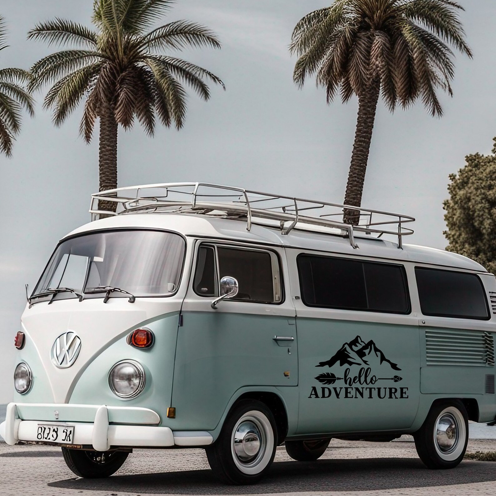Hello Adventure Camper Decal for RV Van Travel Trailer Vinyl Sticker ...