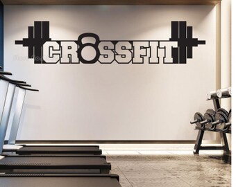 CrossFit Gym Vinyl Decal, Fitness Sticker - Vinyl Wall Decal, Gym Decor, Sport Sticker, Motivation Decal, Large Sticker,Decals, Gym Decals
