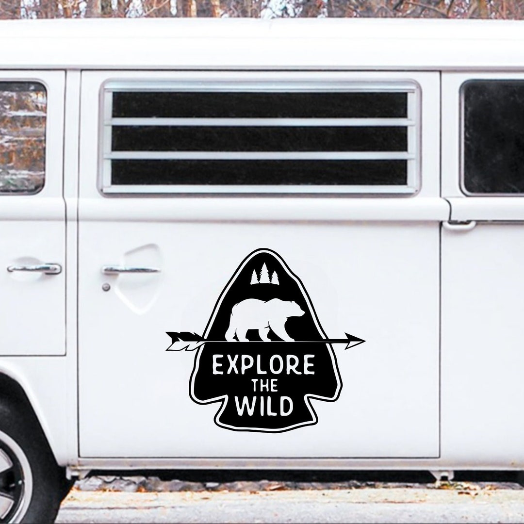 Explore the Wild Camper Decal for Caravan RV Trailer Vinyl Sticker Bear ...