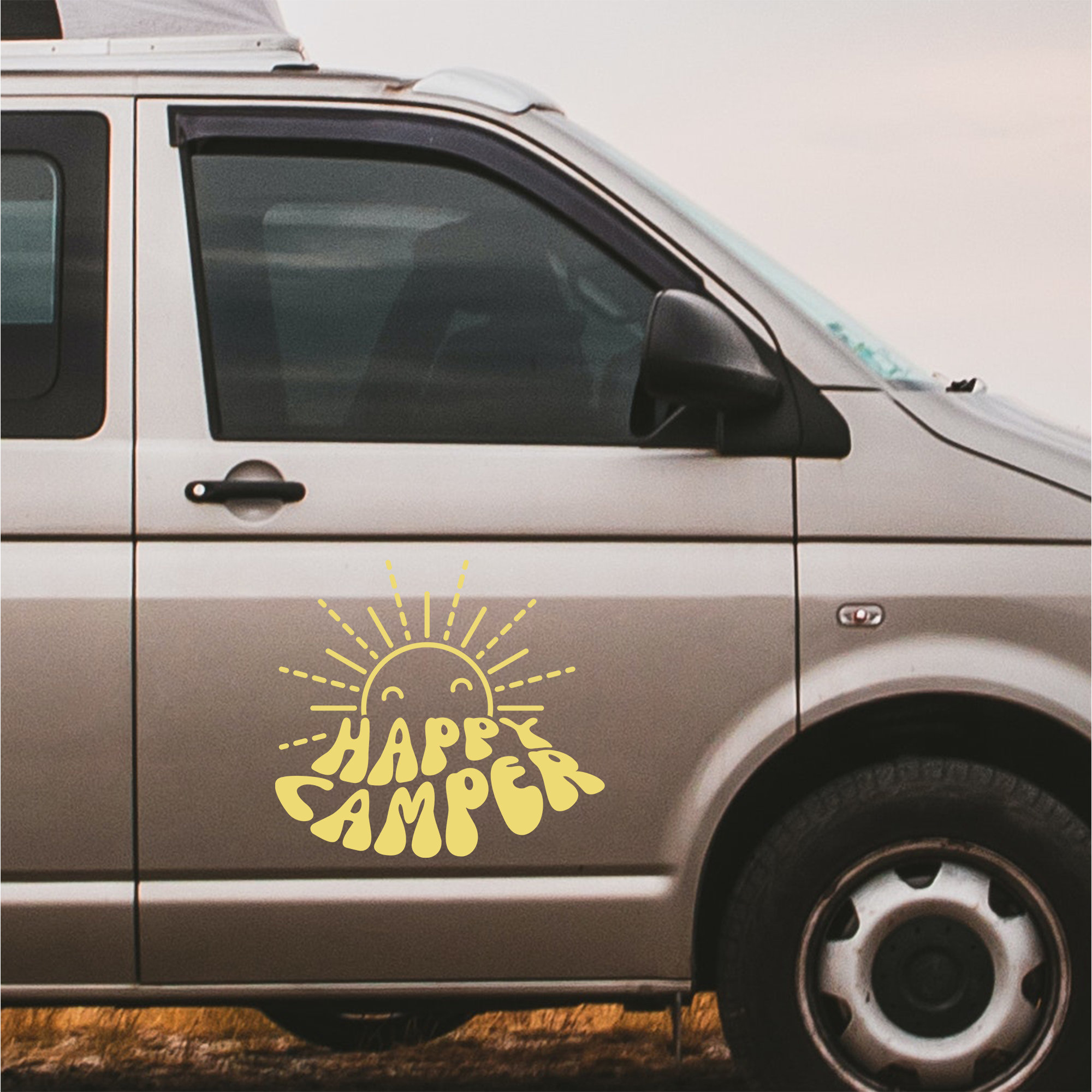 Retro Happy Camper Decal for RV Van Travel Trailer Vinyl Sticker ...