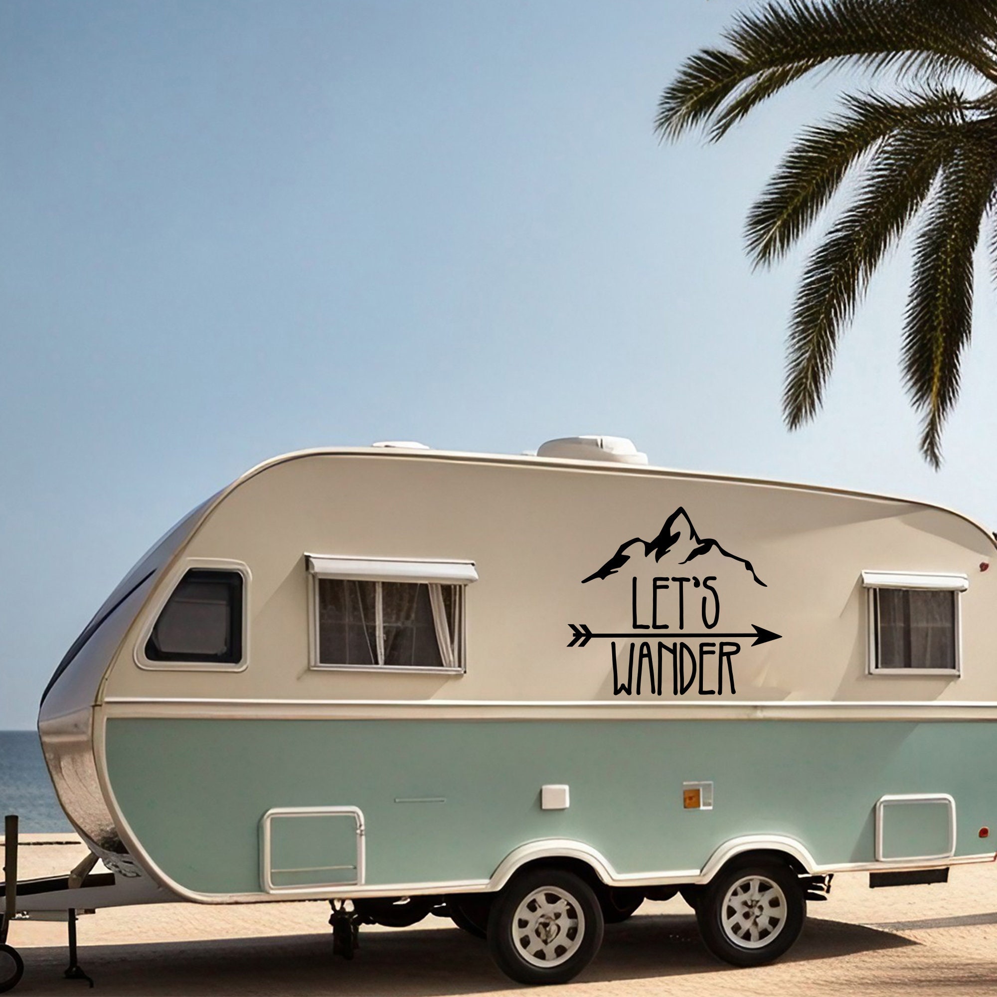 Let’s Wander Camper Decal for RV Van Travel Trailer Vinyl Sticker ...