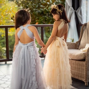 FREYA Convertible Infinity Tulle Gown for Flower Girls, Junior bridesmaid, bridesmaid, bride dress in your desired color and size