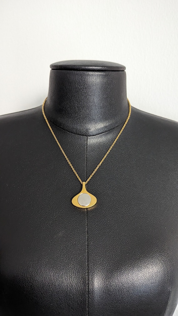 70s Avon Gold and Silver Pendant Necklace