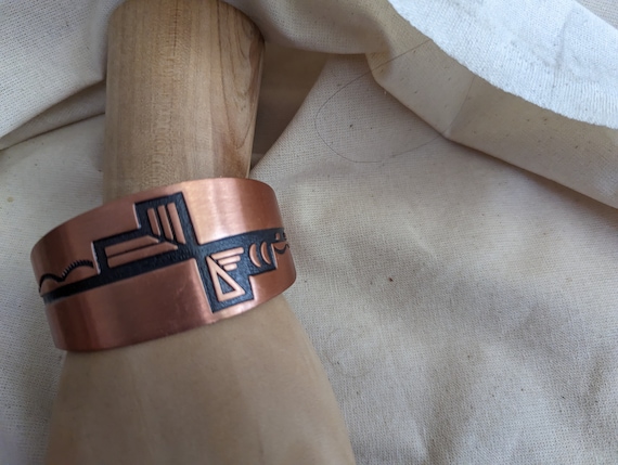 Vintage Western Copper Cuff Bracelet All Gender - image 10