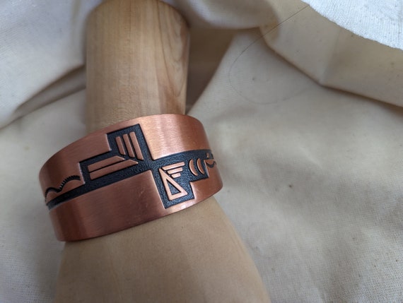 Vintage Western Copper Cuff Bracelet All Gender - image 4