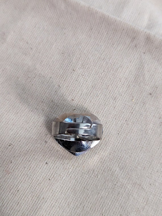 Vintage Heart Rhinestone Adjustable Ring Y2K Diva… - image 9