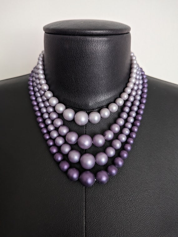 60s Purple Multi Strand Necklace