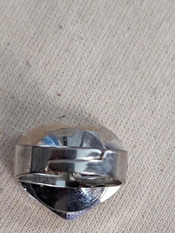 Vintage Heart Rhinestone Adjustable Ring Y2K Diva… - image 4