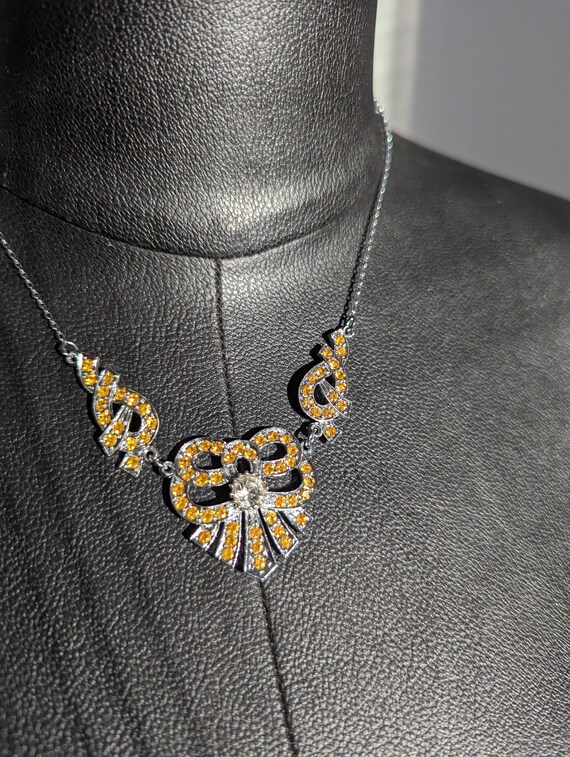 50s  Rhinestone Bow Necklace - image 10