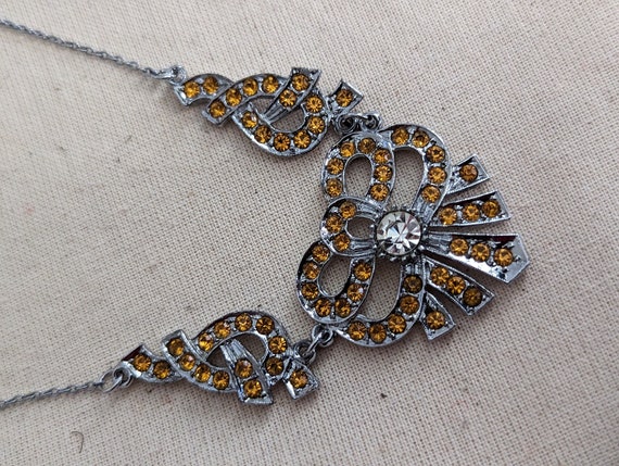 50s  Rhinestone Bow Necklace - image 8