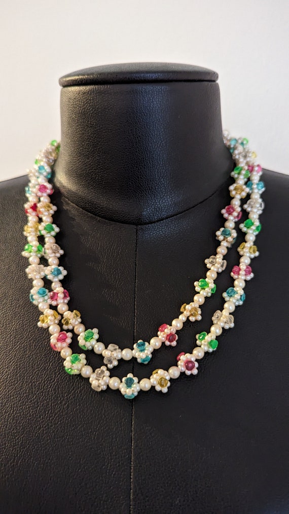 Vintage Colorful Long Beaded Necklace