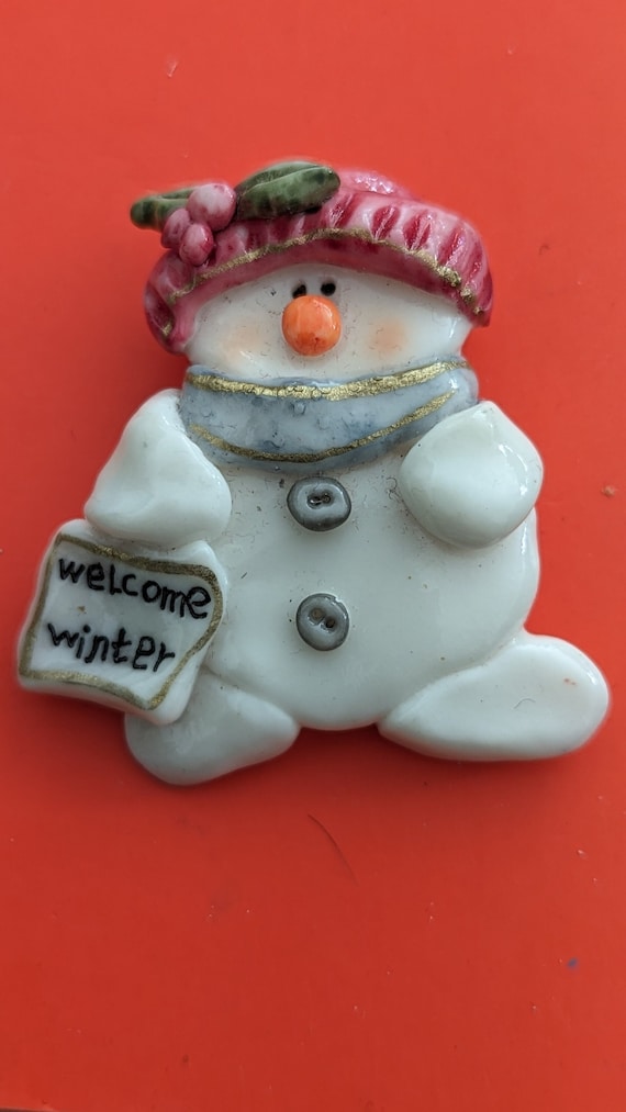 90s Snowman pin