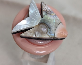 Anillo ajustable de pez vintage reciclado