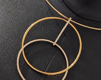 Vintage Mod Halskette Gold und Strass